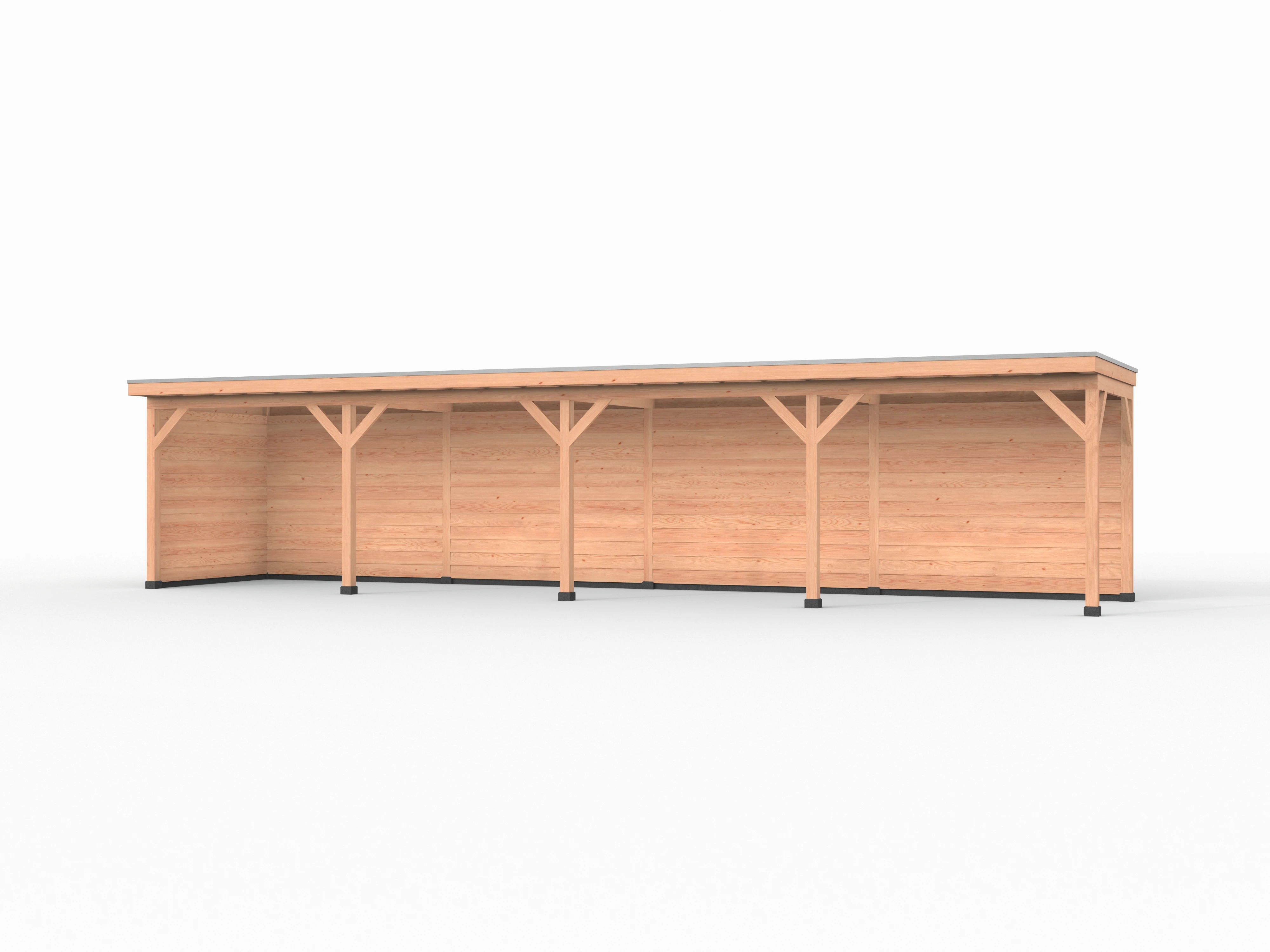Douglas overkapping, 1200 x 250, met achterwand en zijwand, Westwood Comfort - Afbeelding 1
